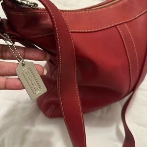 Coach soft red leather Hobo bag